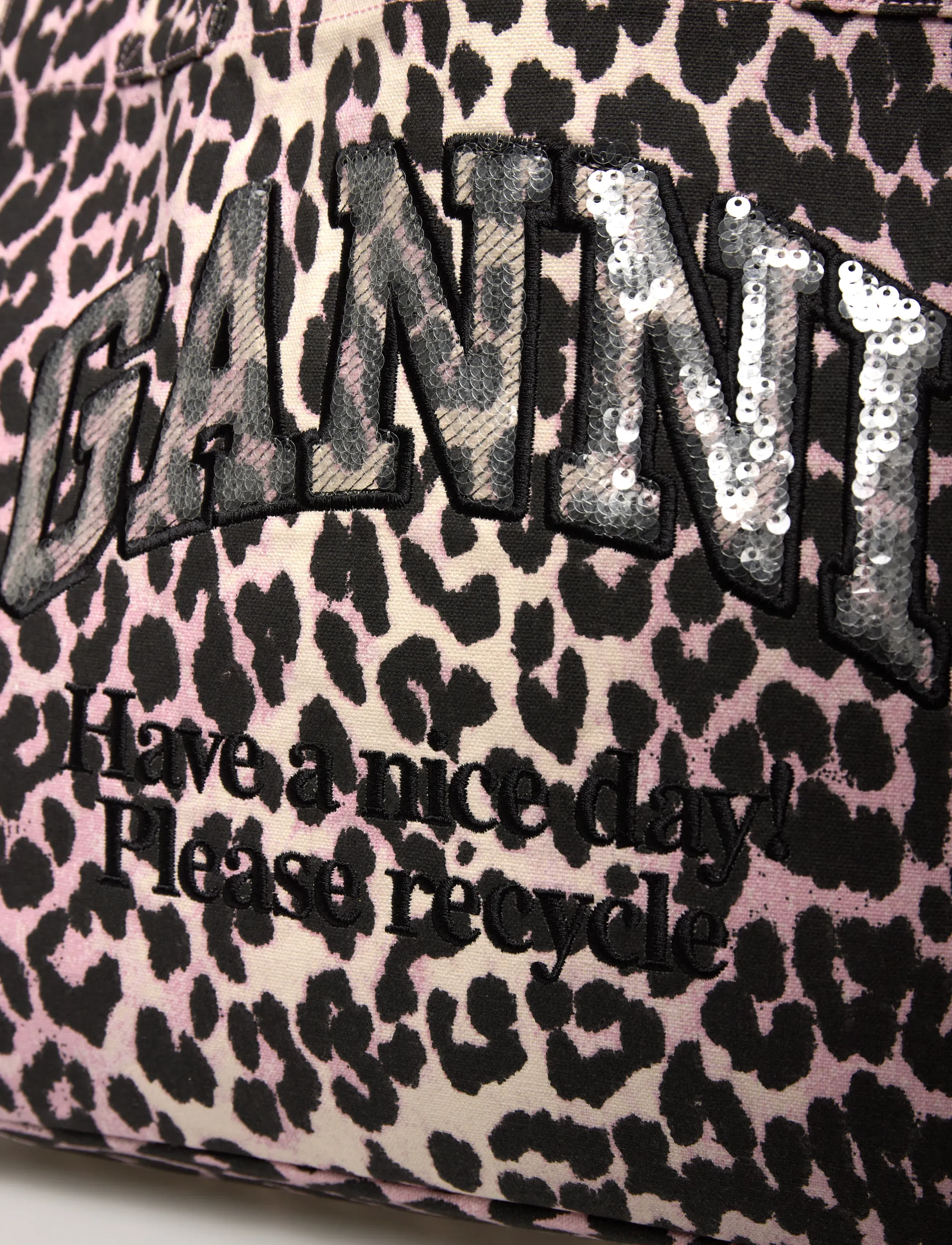 Ganni - Leopard-print canvas tote bag - brown - 4