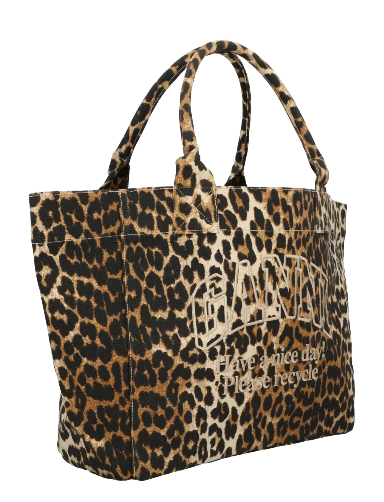 Ganni - Medium Trapeze Shopper Printed - shopper - beige - 2