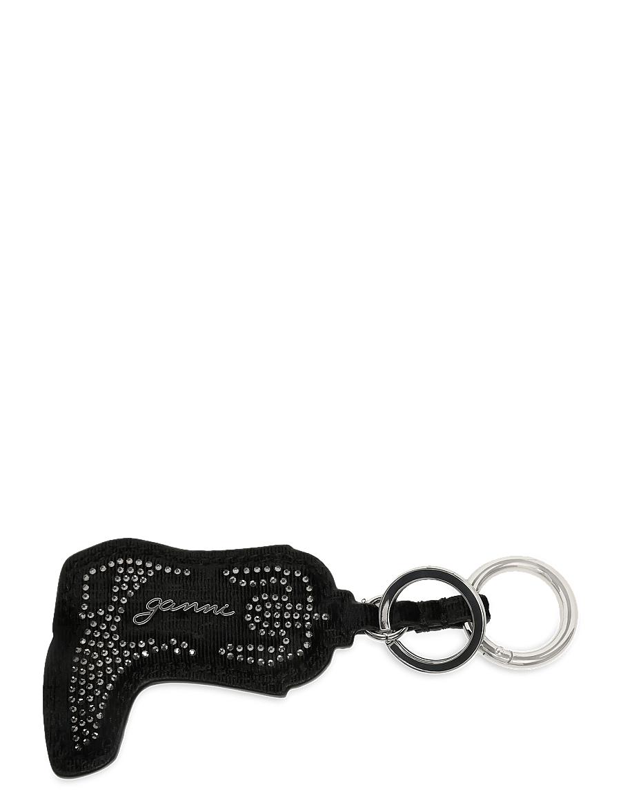 Ganni - Sue Slim Card Holder In Black - nyckelringar & bag charms - black - 0
