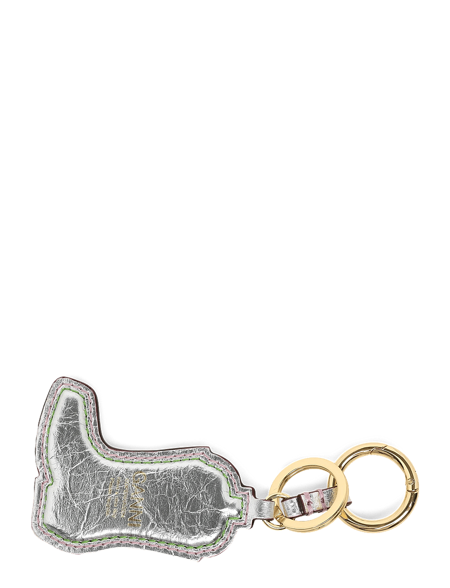 Ganni - Western Boot Keyring In Metallic - key rings & bag charms - multicolored - 1