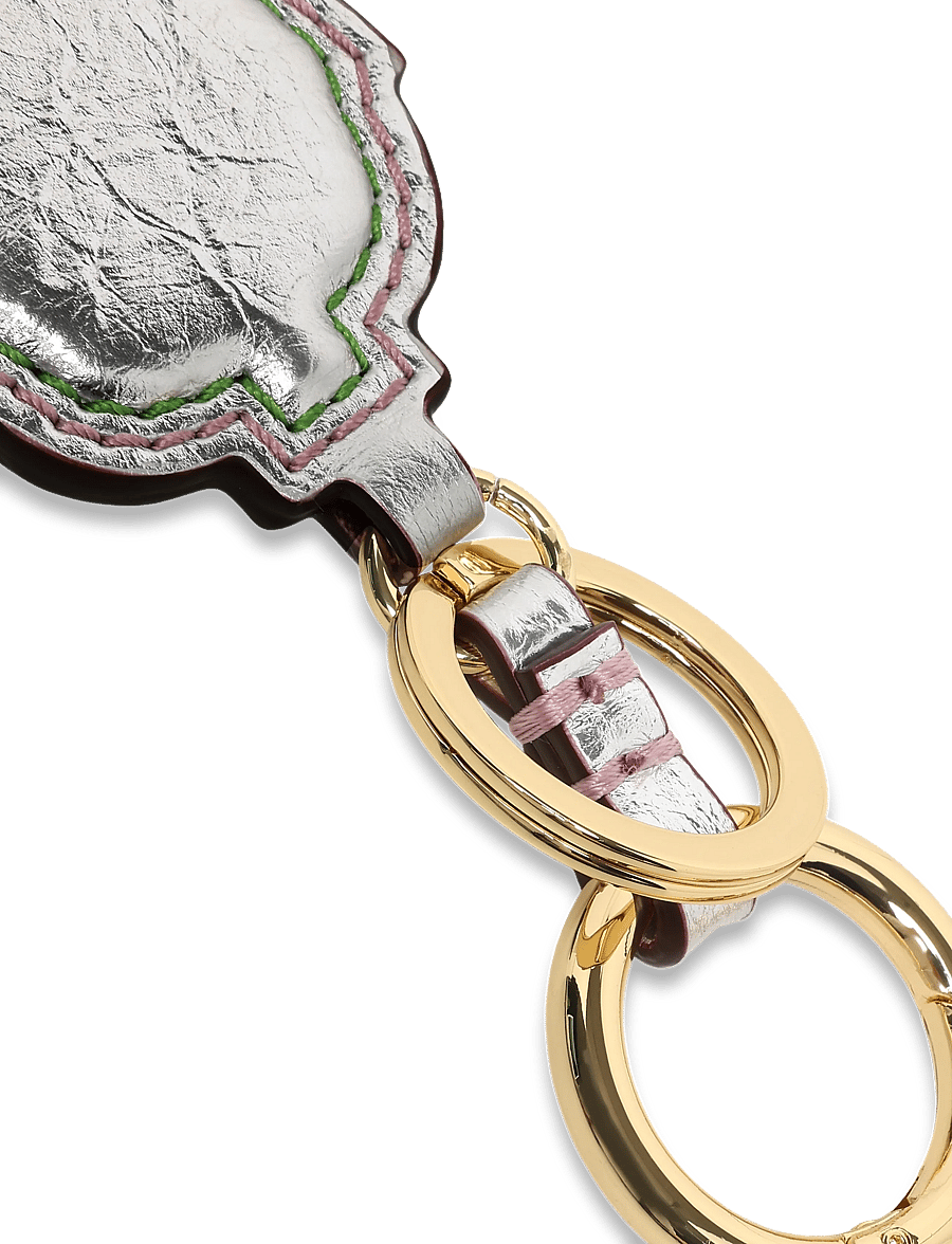 Ganni - Western Boot Keyring In Metallic - key rings & bag charms - multicolored - 2