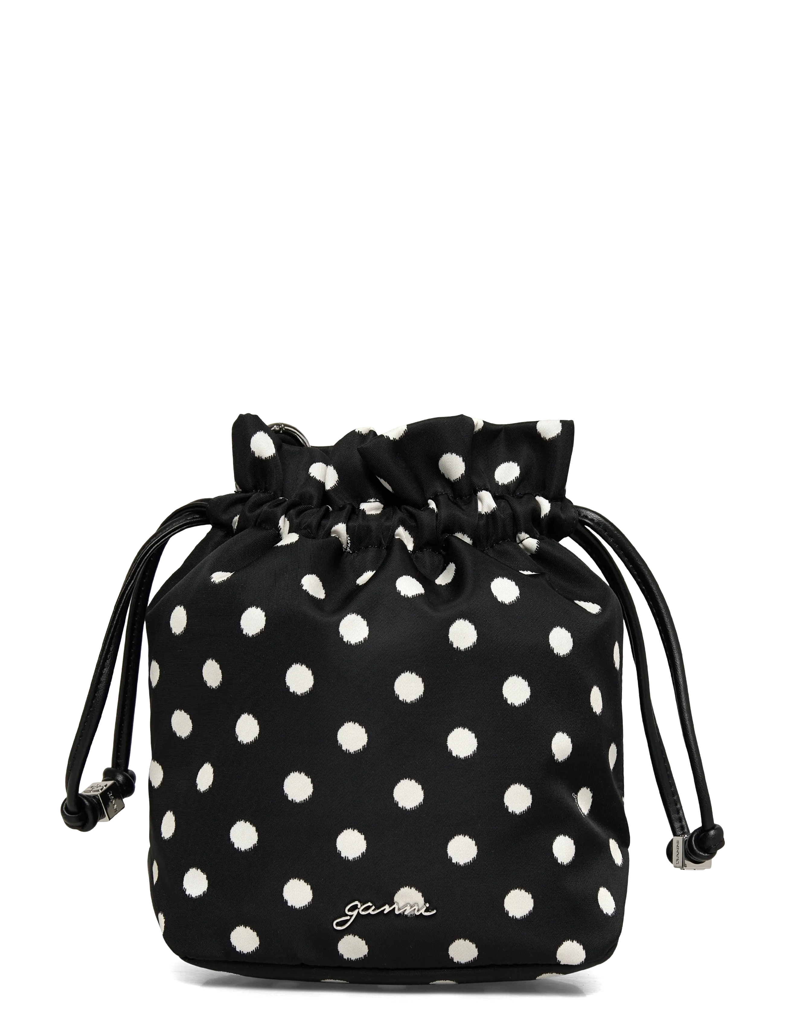 Ganni Printed Bou Bucket Pouch - Bags - BLACK / black