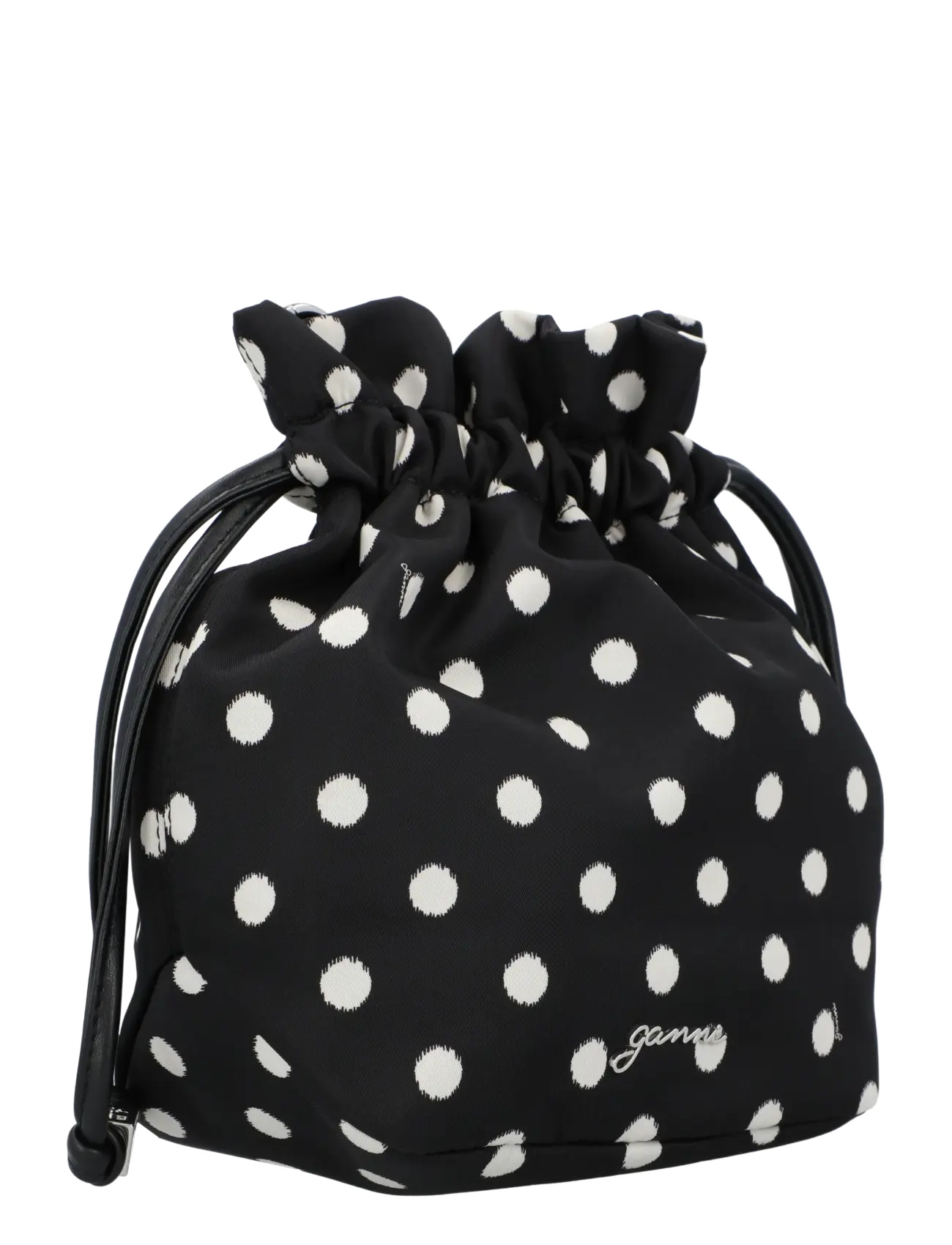 Ganni - Printed Recycled Nylon Bou Bucket Pouch - mode trends - black - 1