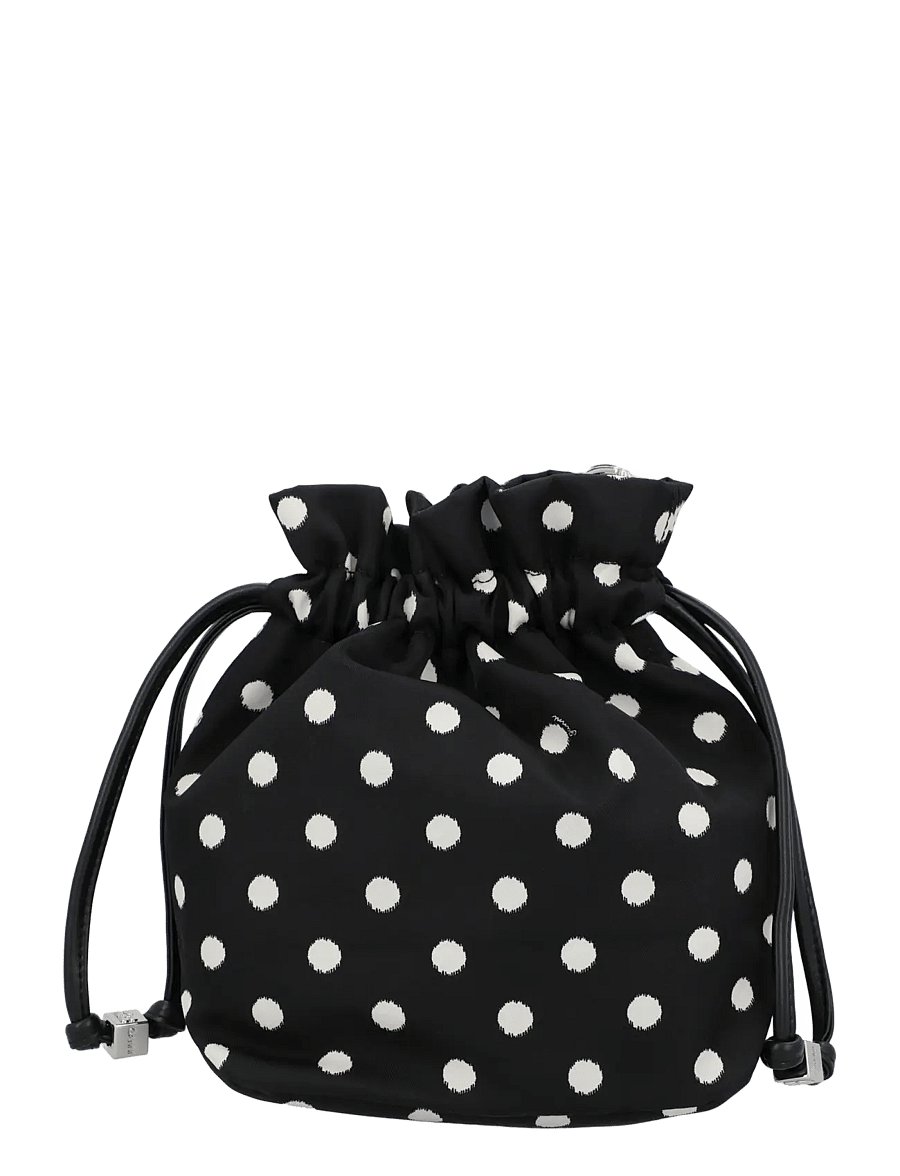 Ganni - Printed Recycled Nylon Bou Bucket Pouch - mode trends - black - 2