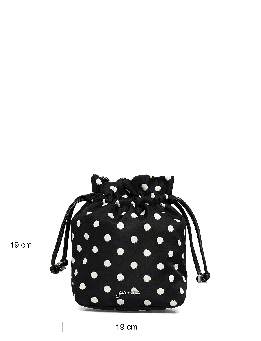 Ganni - Printed Recycled Nylon Bou Bucket Pouch - mode trends - black - 3