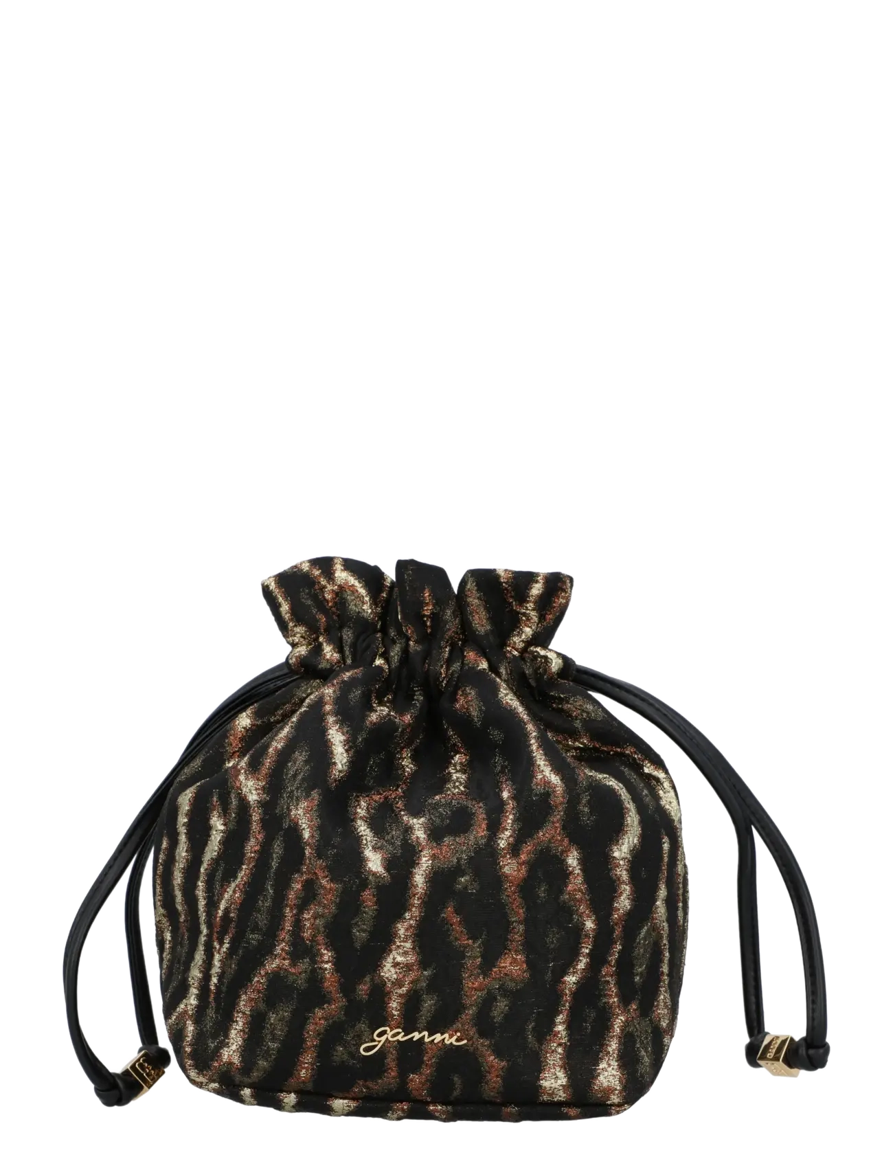 Ganni Printed Recycled Nylon Bou Bucket Pouch, One Size, Bags, Schwarz - Bag, Frauen