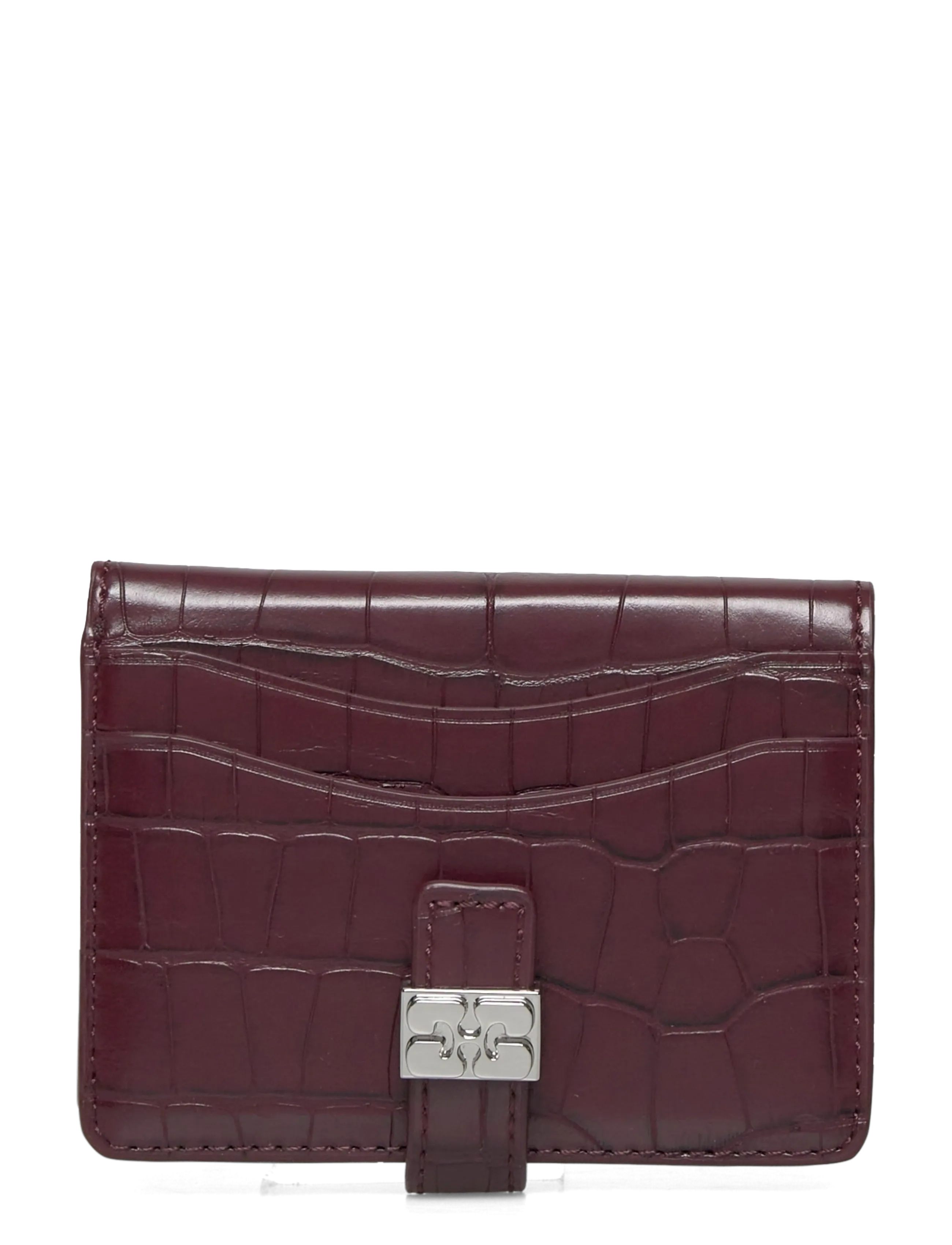 Ganni Slim Card Holder Croco - Taschen - RED / red