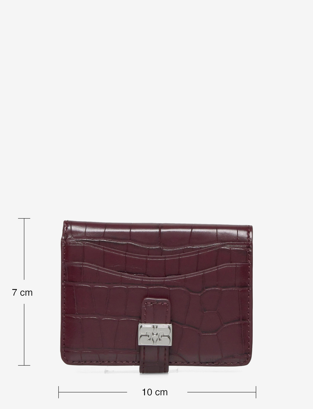 Ganni - Slim Card Holder Croco - kortholdere - red - 3