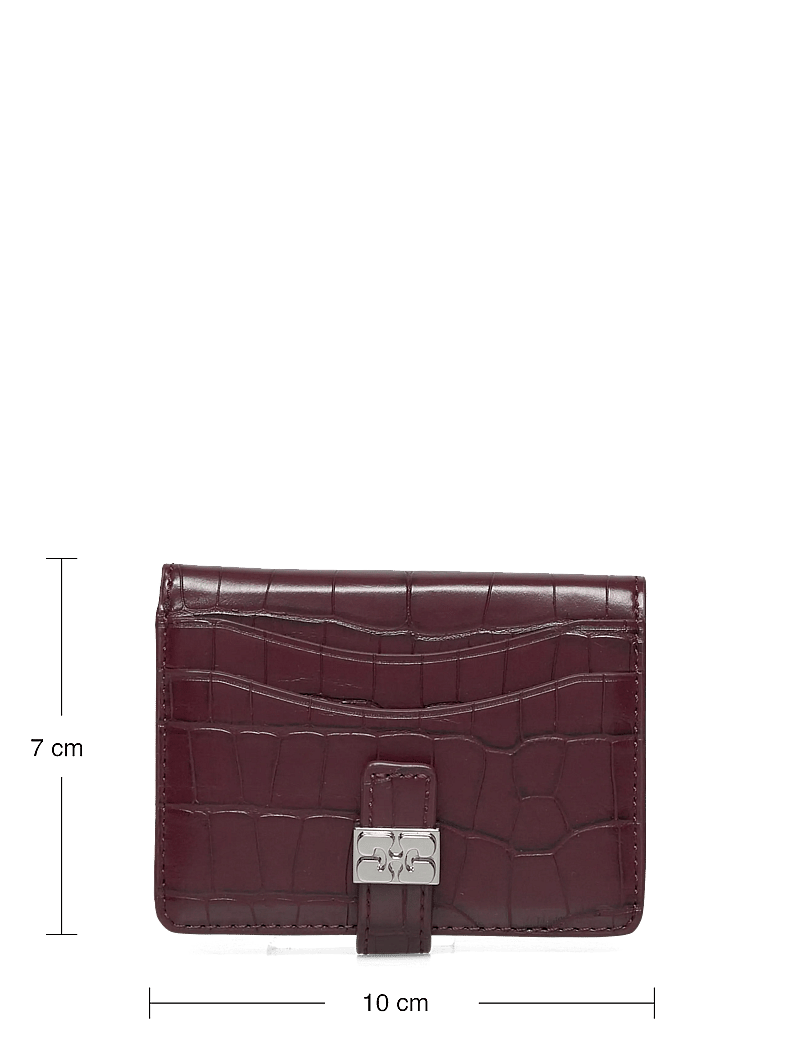 Ganni - Slim Card Holder Croco - kartenetuis - red - 3