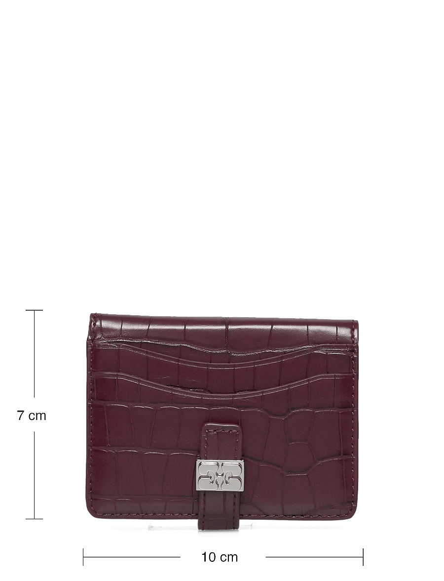 Ganni - Slim Card Holder Croco - korthållare - red - 3