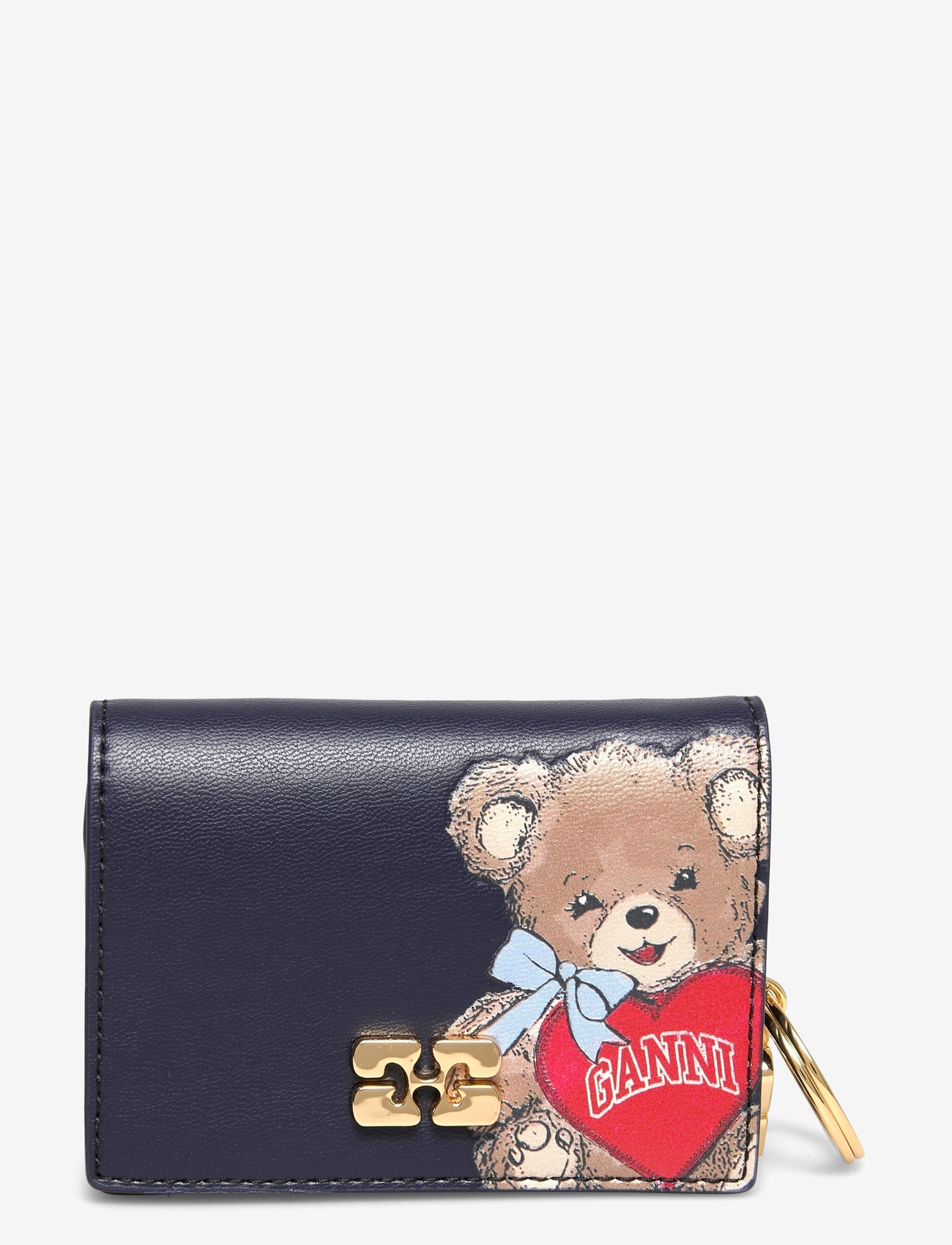 Ganni - Card Holder With Flap Bear - portemonnaies - multicolored - 0