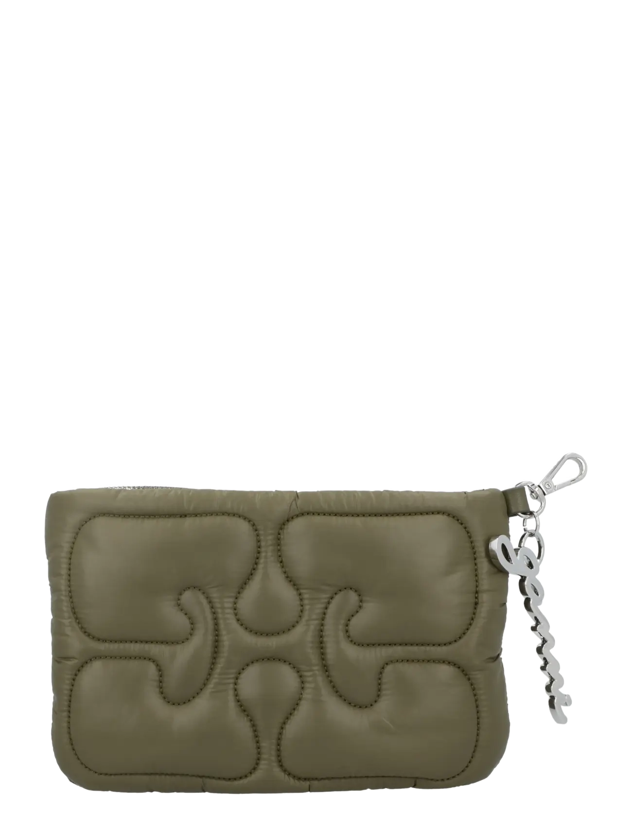 Ganni Quilted Chain Purse, One Size, Bags, Khakigrün - Clutches, Frauen