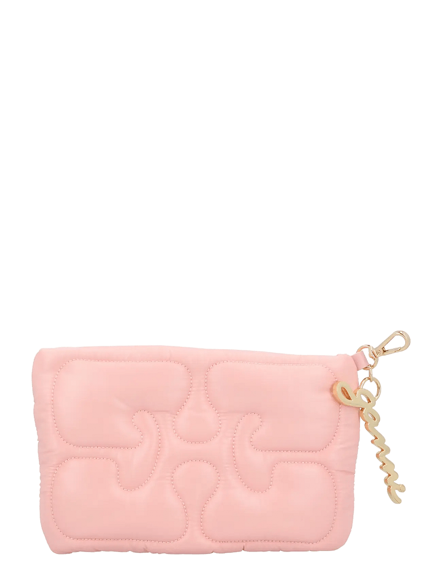 Ganni - Quilted Chain Purse - portemonnaies - pink - 0