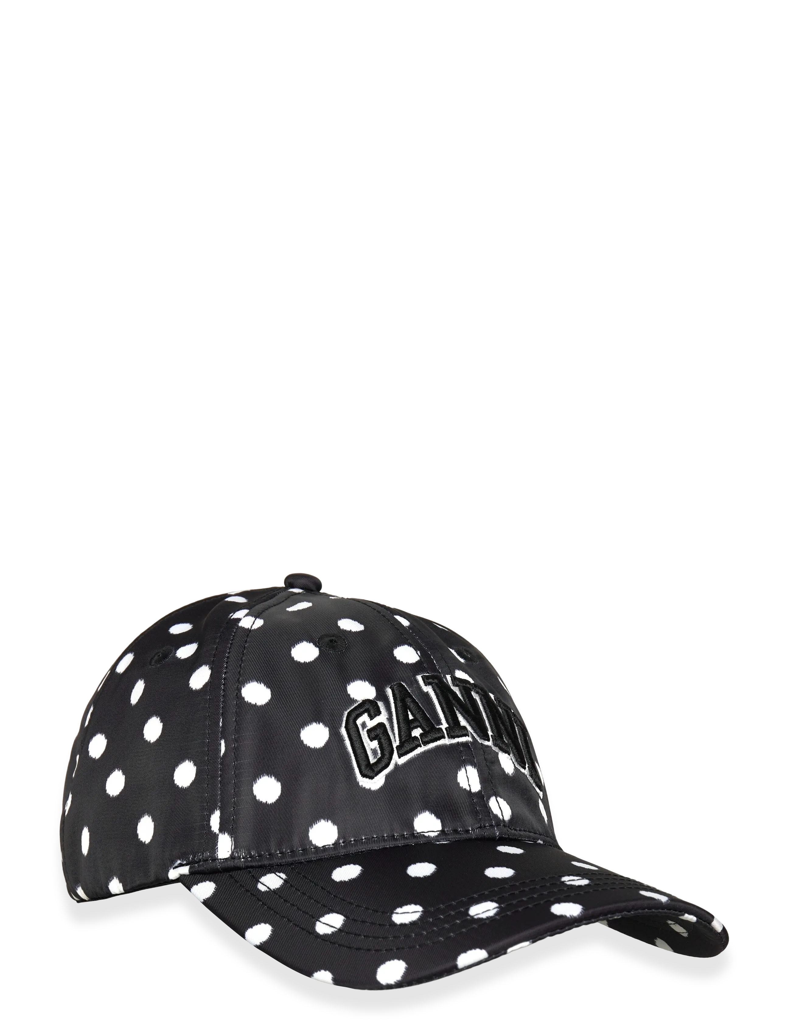 Ganni Black Embroidered Logo Baseball Cap - Fylgihlutir - BLACK / black