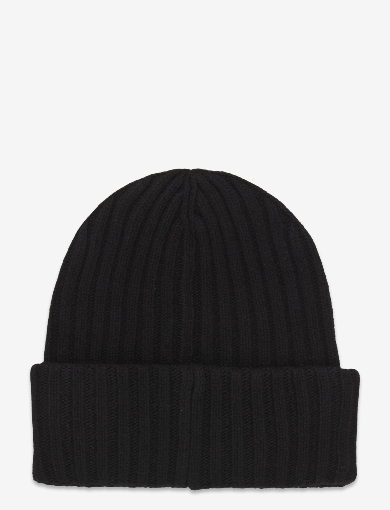 Ganni - Ribbed-knit wool blend beanie - mützen - black - 1