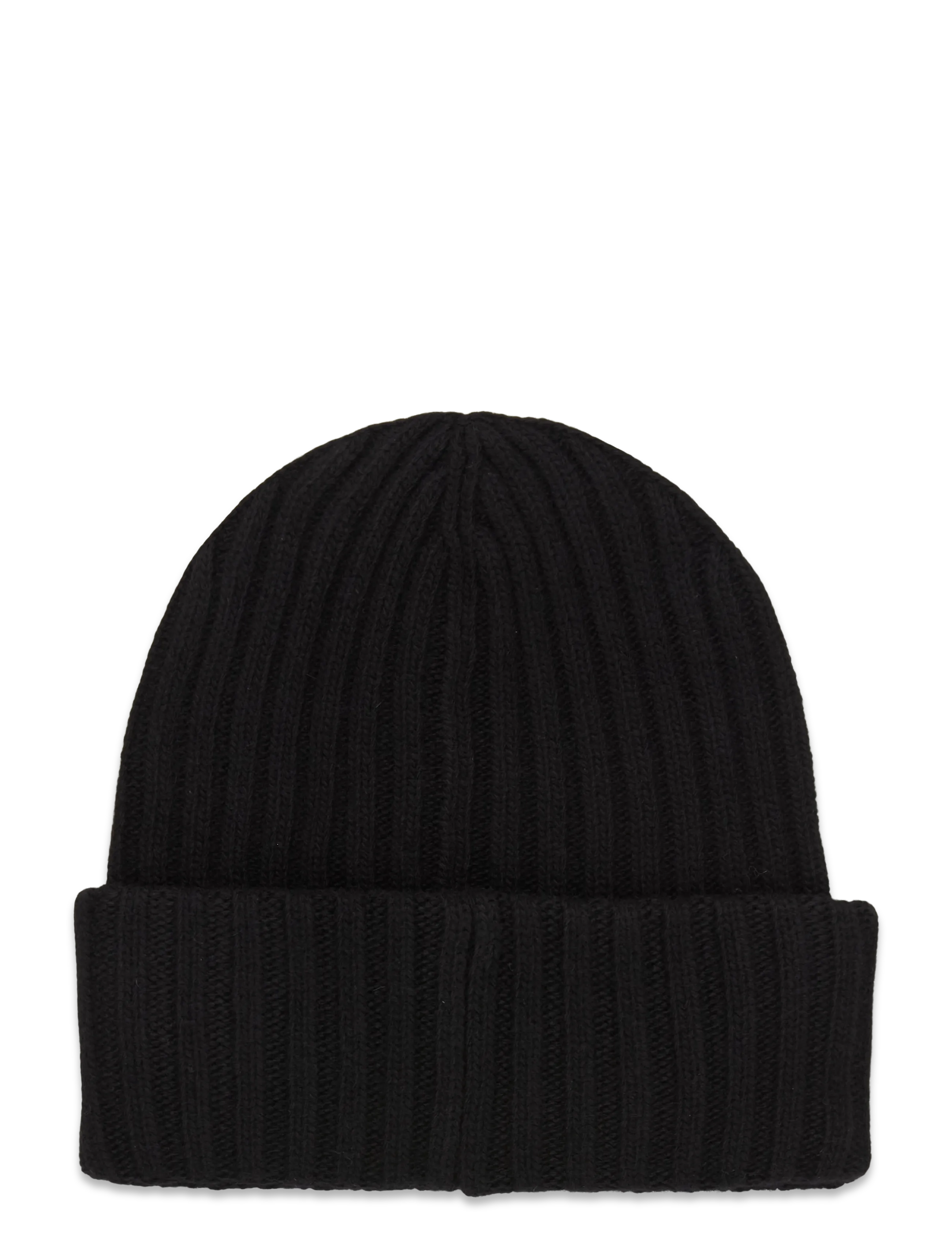 Ganni - Ribbed-knit wool blend beanie - mützen - black - 1