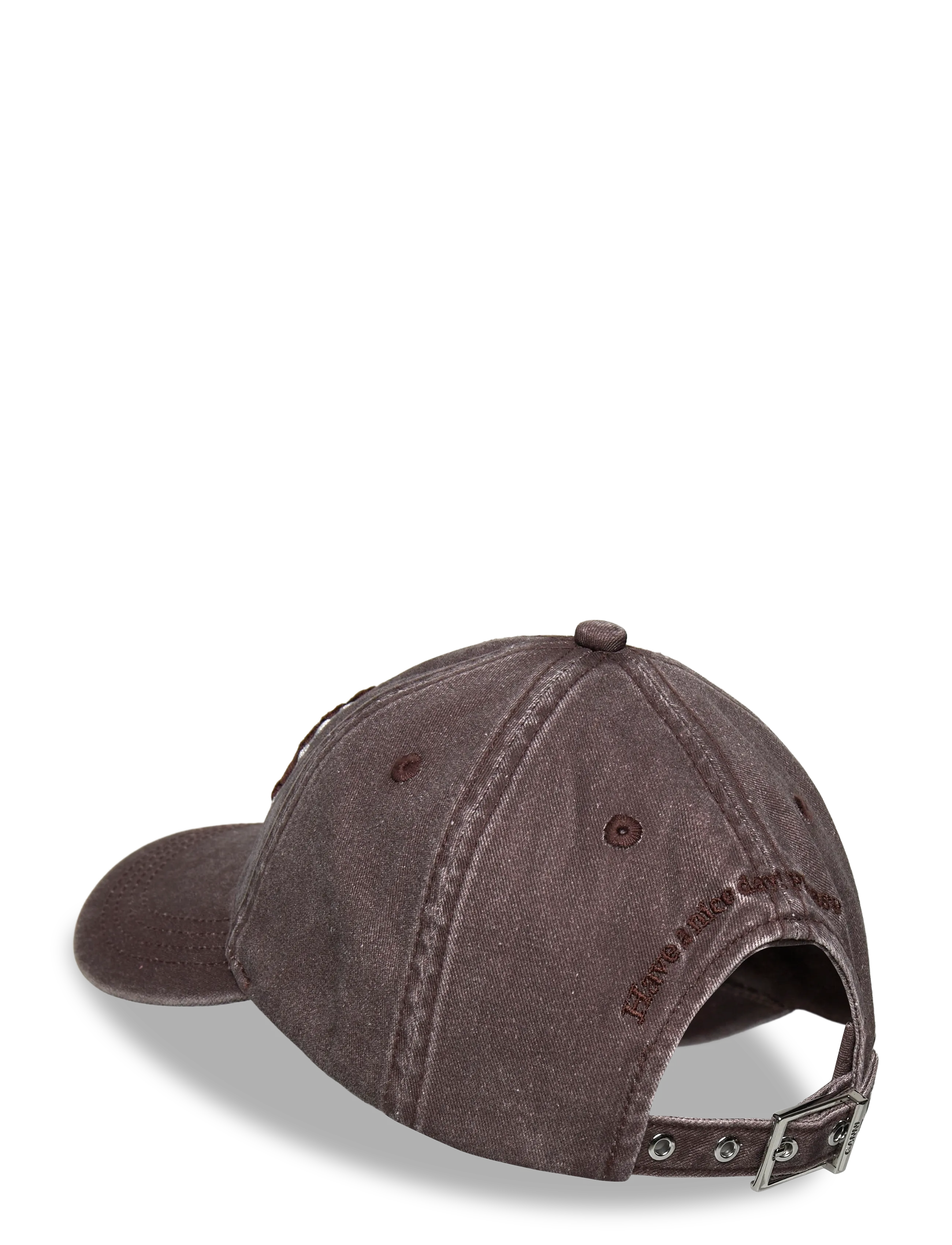 Ganni - Washed Cotton Canvas Cap - brown - 1