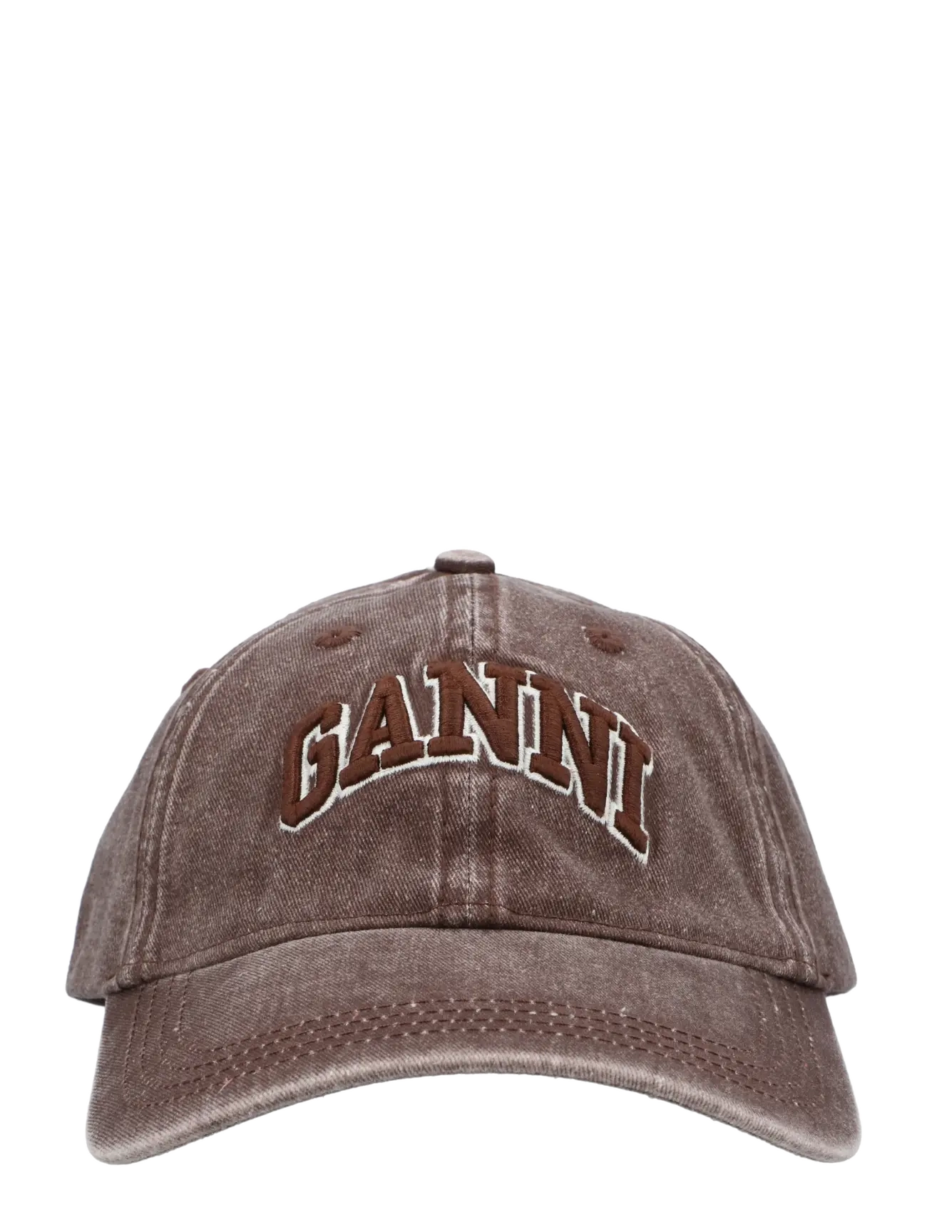 Ganni - Washed Cotton Canvas Cap - brown - 2