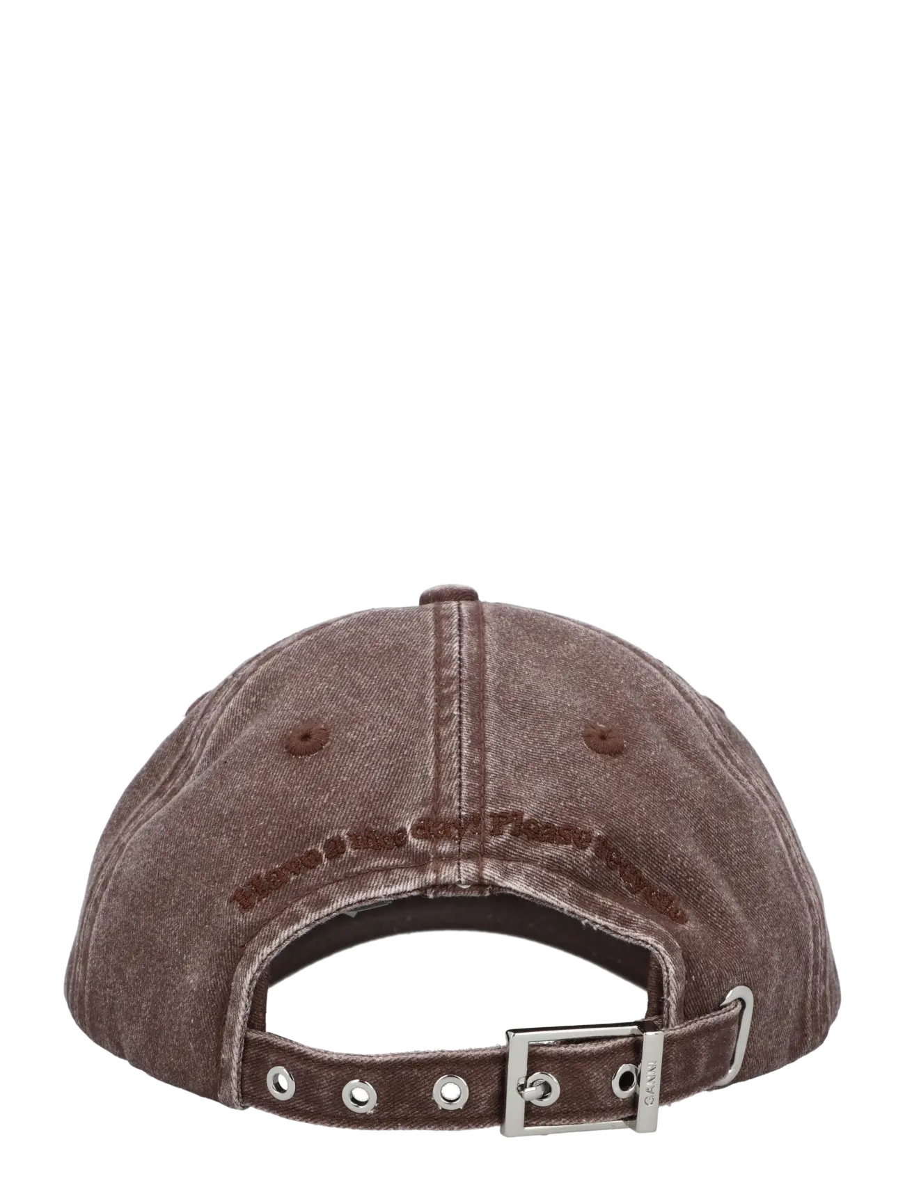 Ganni - Washed Cotton Canvas Cap - brown - 3