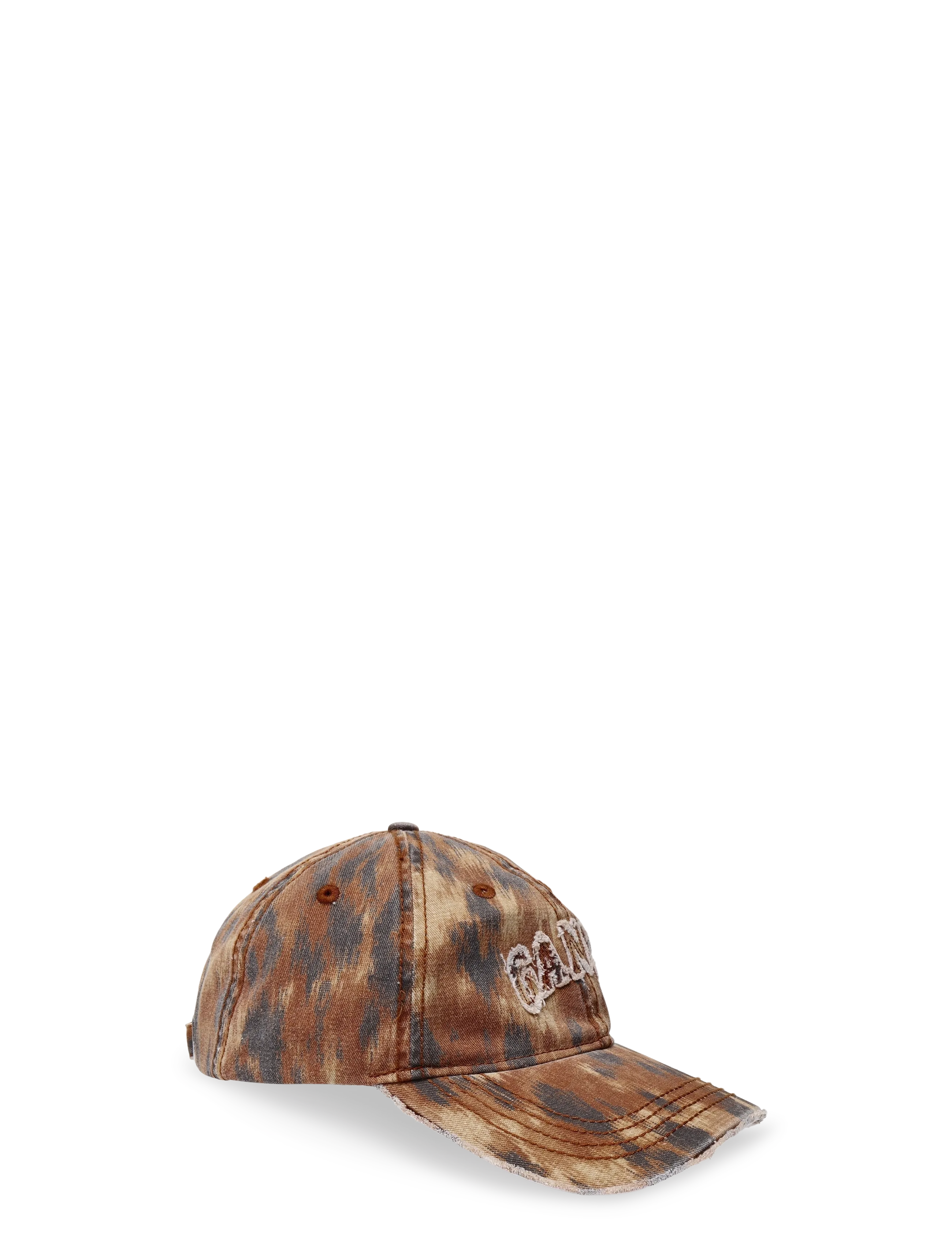 Ganni Washed Cotton Print Canvas Cap - GANNI - MULTICOLORED / khaki/green