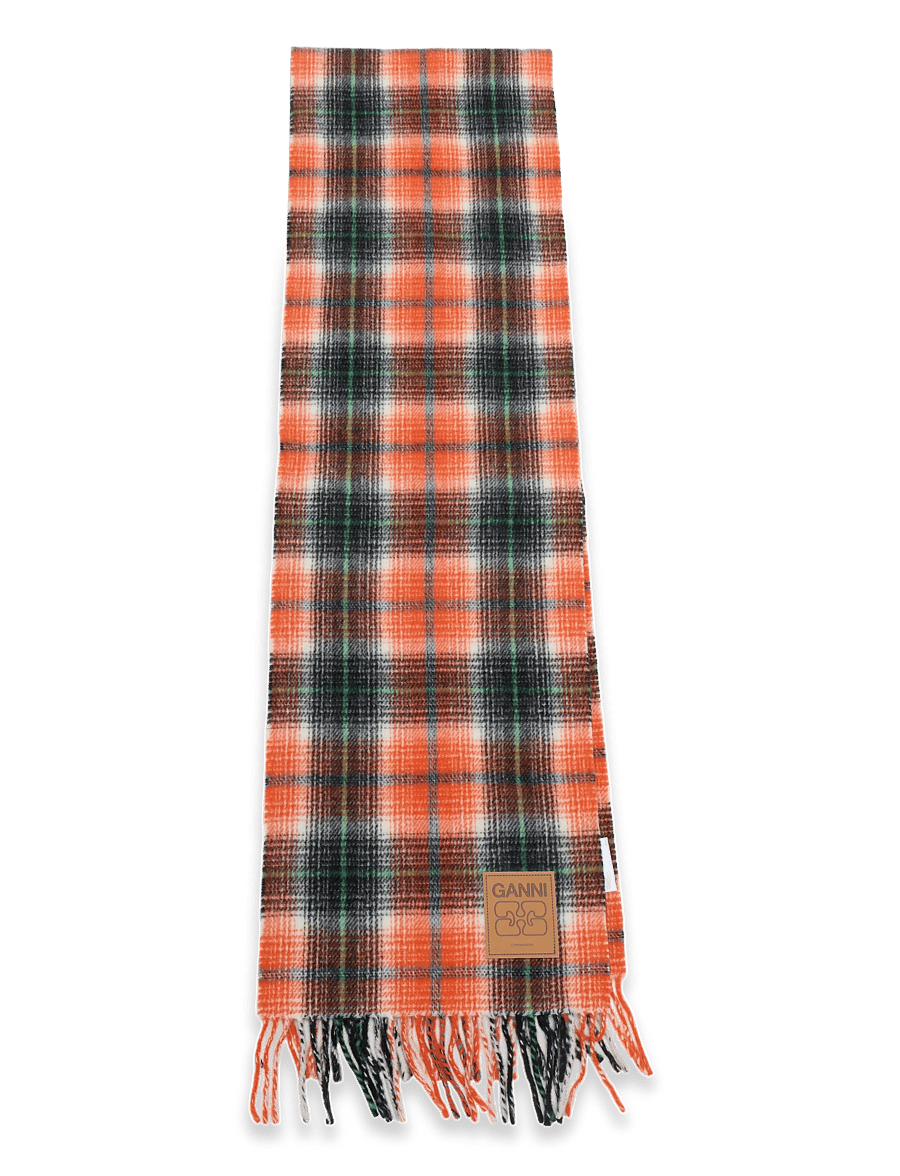 Ganni - Scarf in Check Wool - multicolored - 0