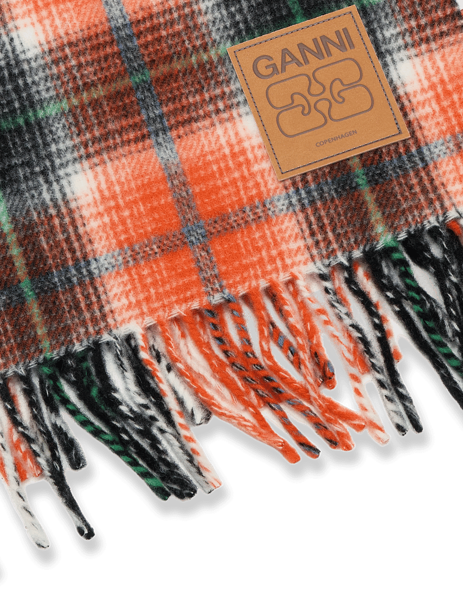 Ganni - Scarf in Check Wool - multicolored - 2