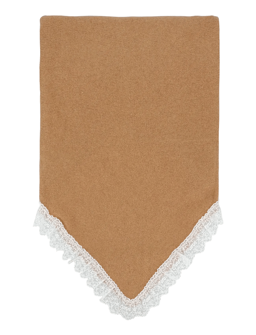 Ganni - Wool Scarf - winterschals - brown - 0