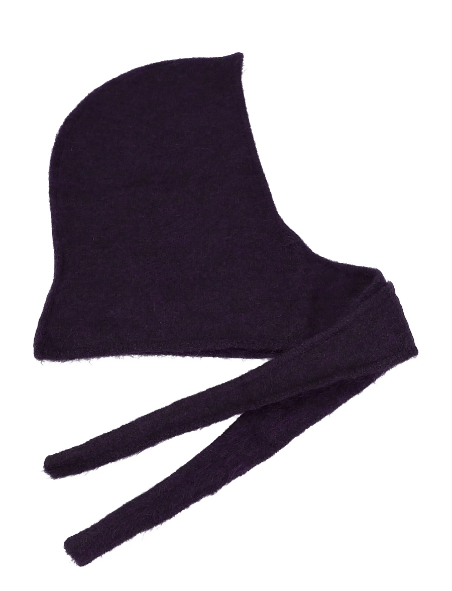 Ganni - Brushed Mohair Balaclava - sturmhauben - purple - 0
