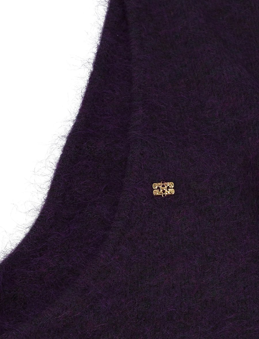 Ganni - Brushed Mohair Balaclava - sturmhauben - purple - 1