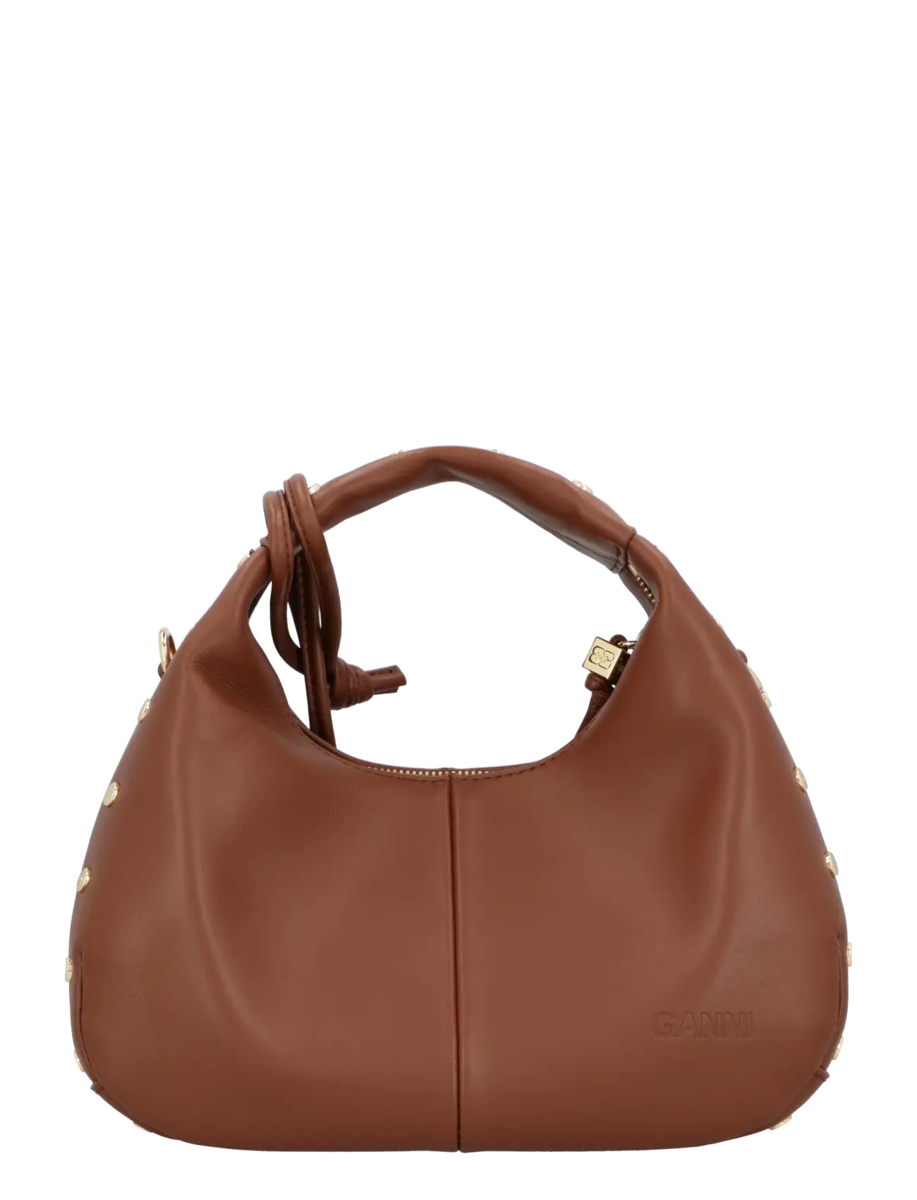 Ganni - Mini Studded Hobo Handbag - besondere anlässe - sorrel horse - 2
