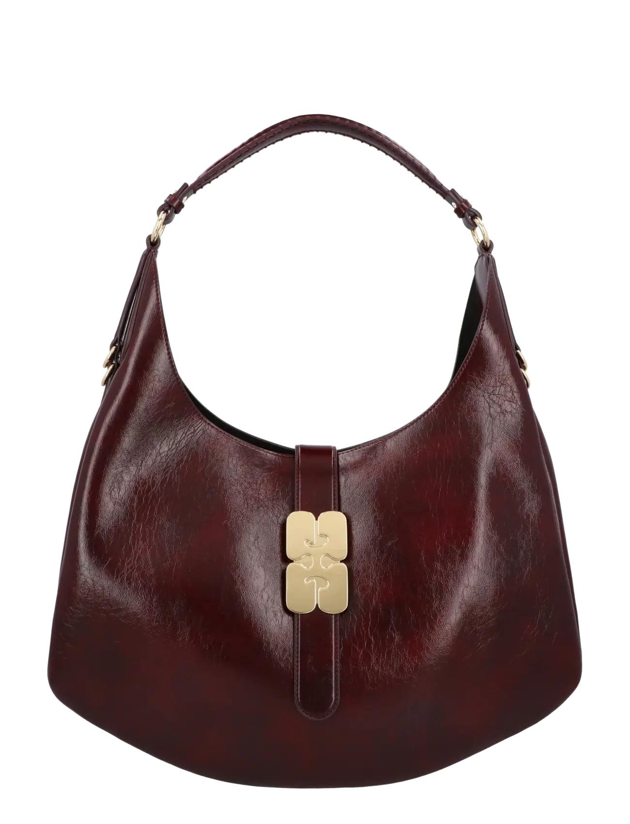 Ganni Kat Large Deep Shine Bag - Taschen - RED / burgundy