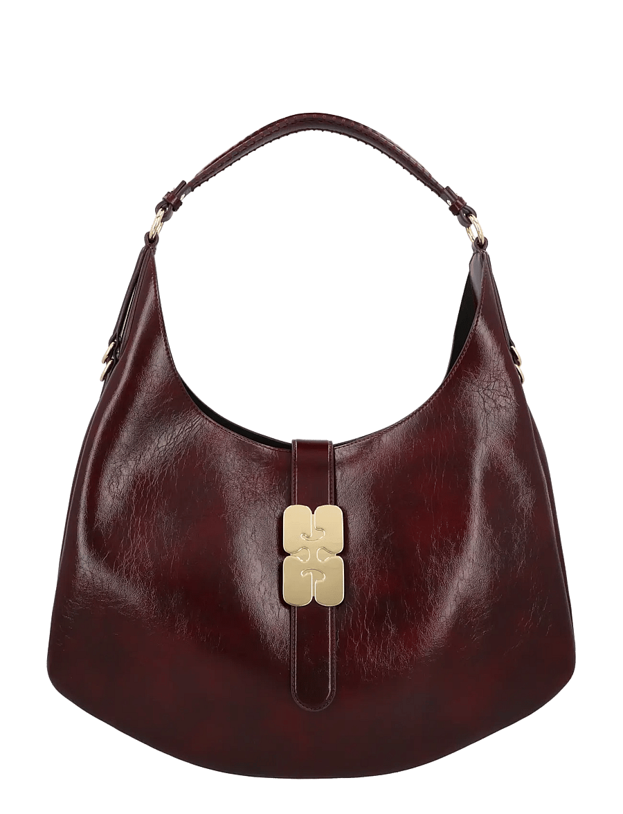Ganni - Kat Large Deep Shine Bag - red - 0