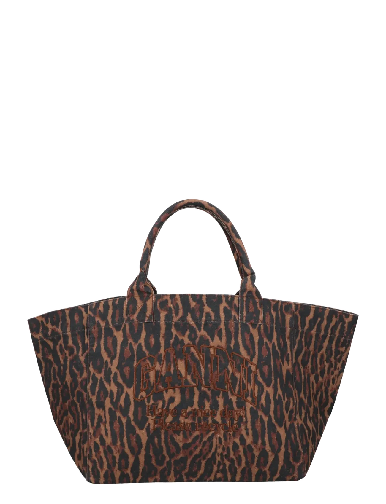 Ganni Tote Bag in Gradient Red Leopard - Tasker - MULTICOLORED / brown