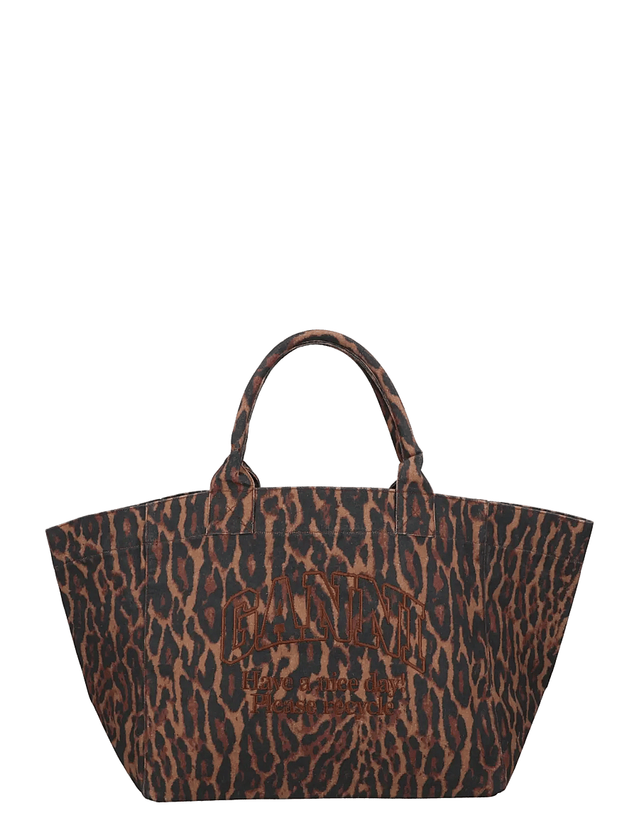 Ganni - Tote Bag in Gradient Red Leopard - tote bags - multicolored - 0