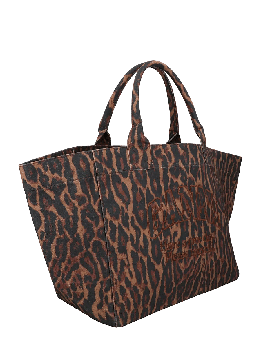 Ganni - Tote Bag in Gradient Red Leopard - tote bags - multicolored - 2