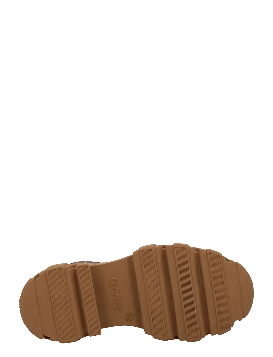 Ganni - Boots Cleated Canvas Trail - flache stiefeletten - brown - 2