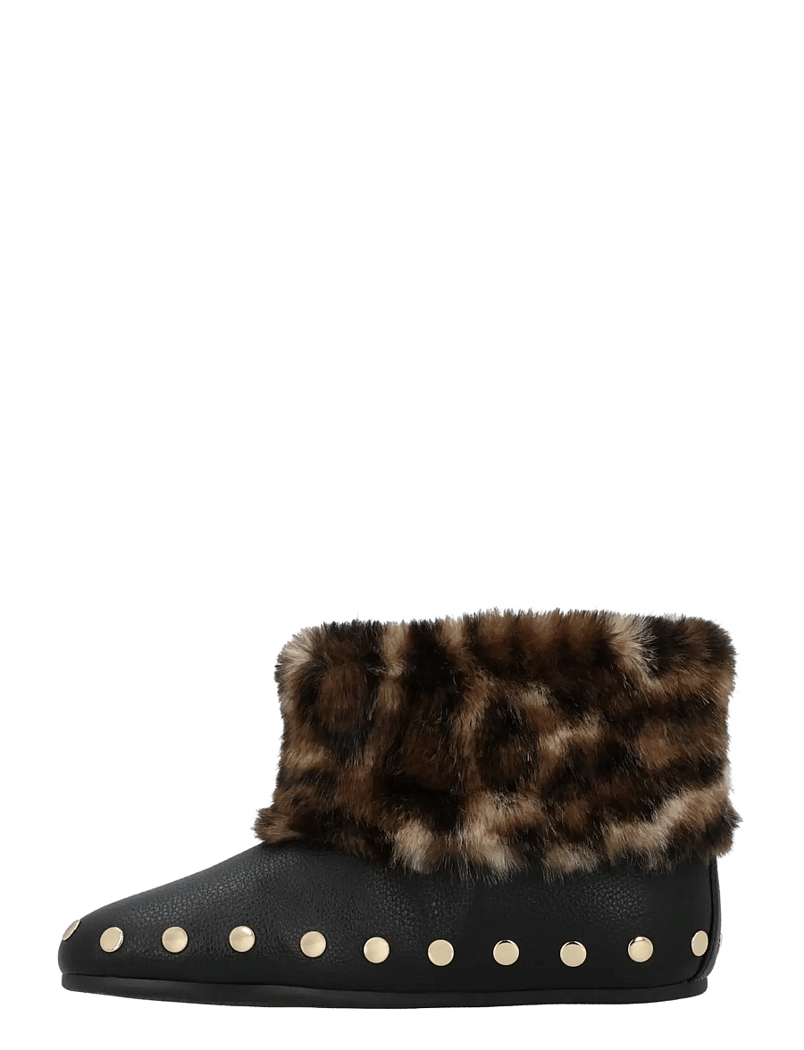Ganni - Jenny Low Fur Boots - flache stiefeletten - black - 1