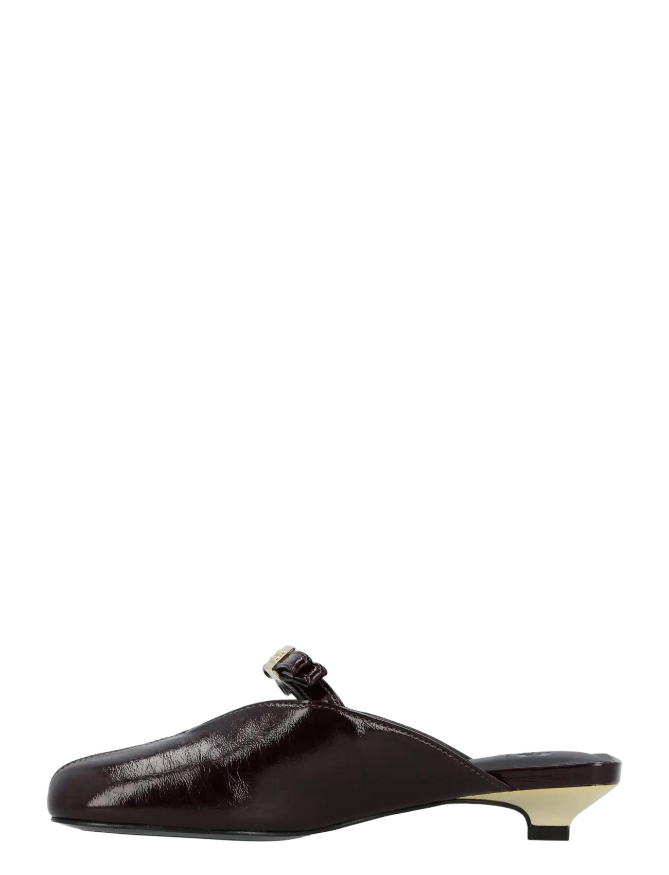 Ganni - Sue Bow Kitten Heel Deep Shine - pantoletten mit absatz - brown - 1