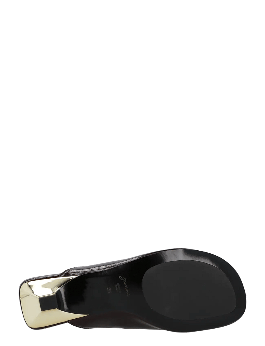 Ganni - Sue Bow Kitten Heel Deep Shine - pantoletten mit absatz - brown - 2
