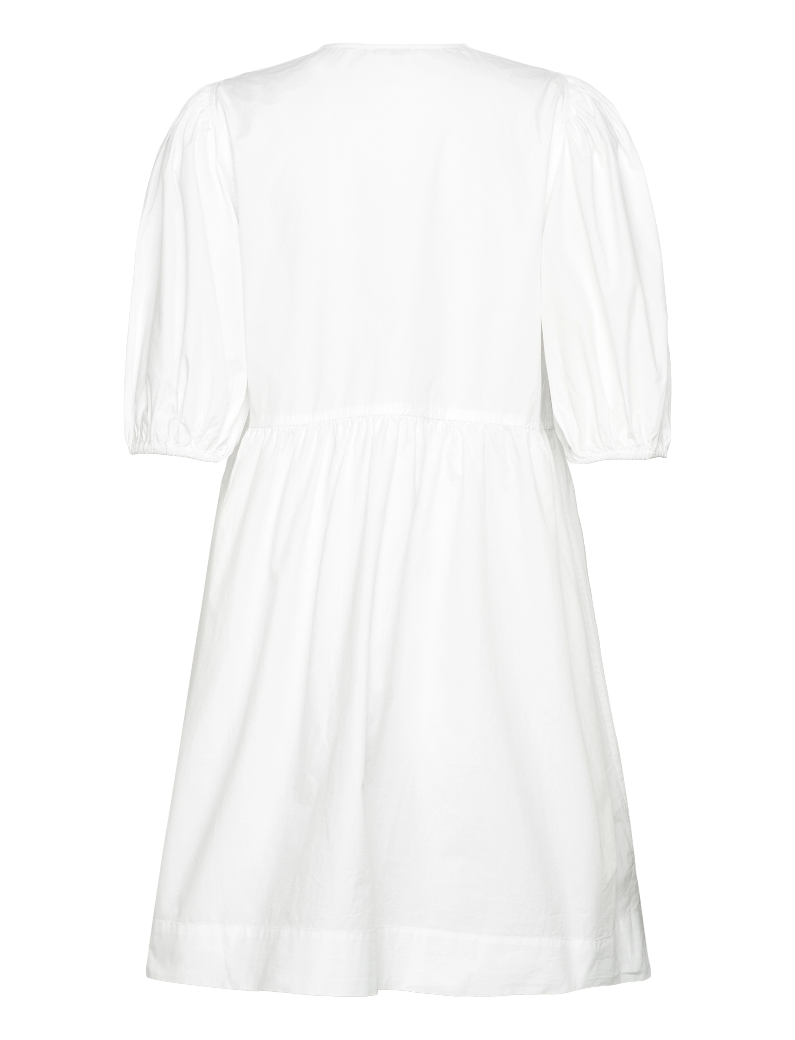 Ganni - Cotton Poplin Tie String Mini Dress - konfirmation - bright white - 1