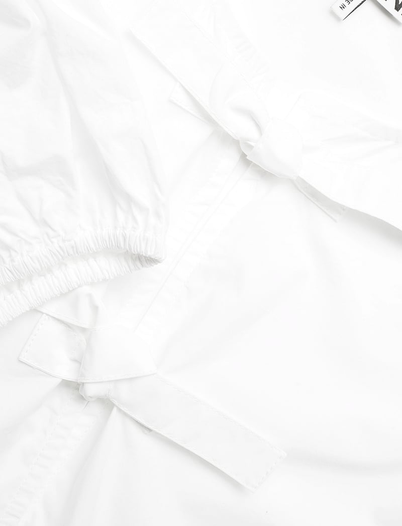 Ganni - Cotton Poplin Tie String Mini Dress - konfirmationstøj - bright white - 2