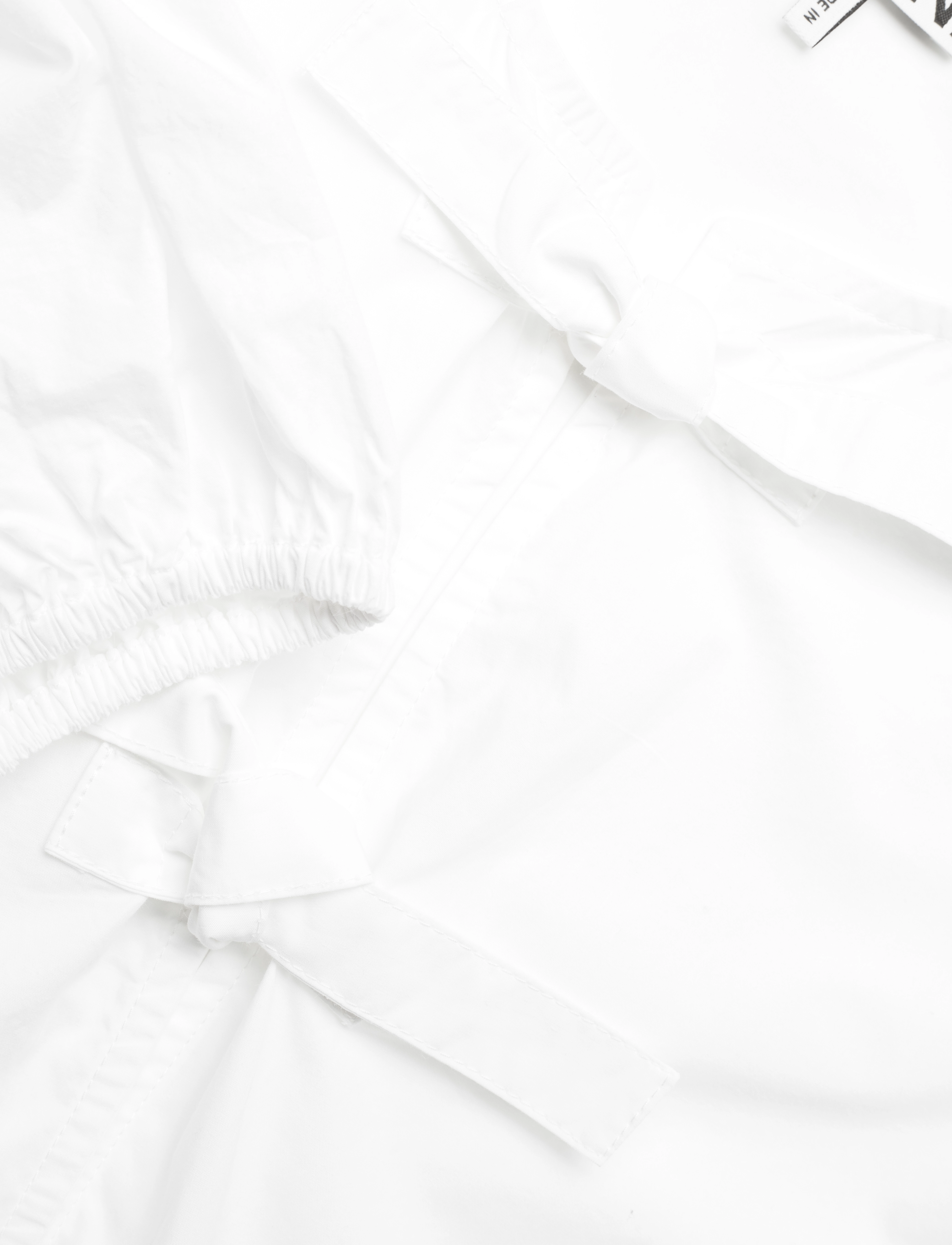 Ganni - Cotton Poplin Tie String Mini Dress - konfirmation - bright white - 2
