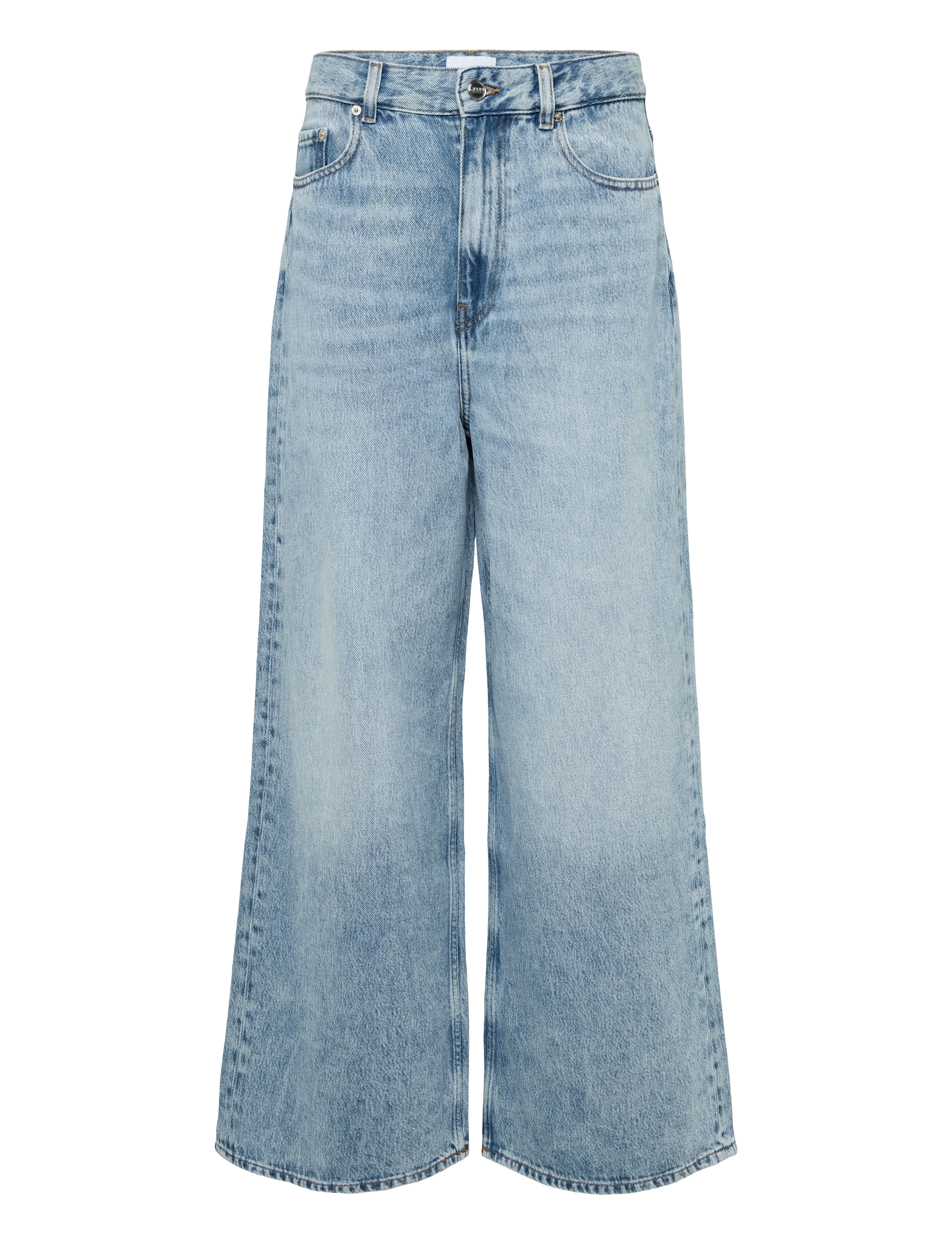 Ganni Light Blue Baggy Wide Leg Jeans, 24, Blue, Jeans > Vidde, Dame