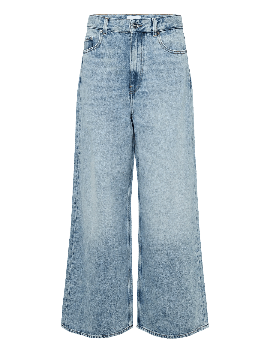 Ganni - Light Blue Baggy Wide Leg Jeans - wide leg jeans - blue - 0