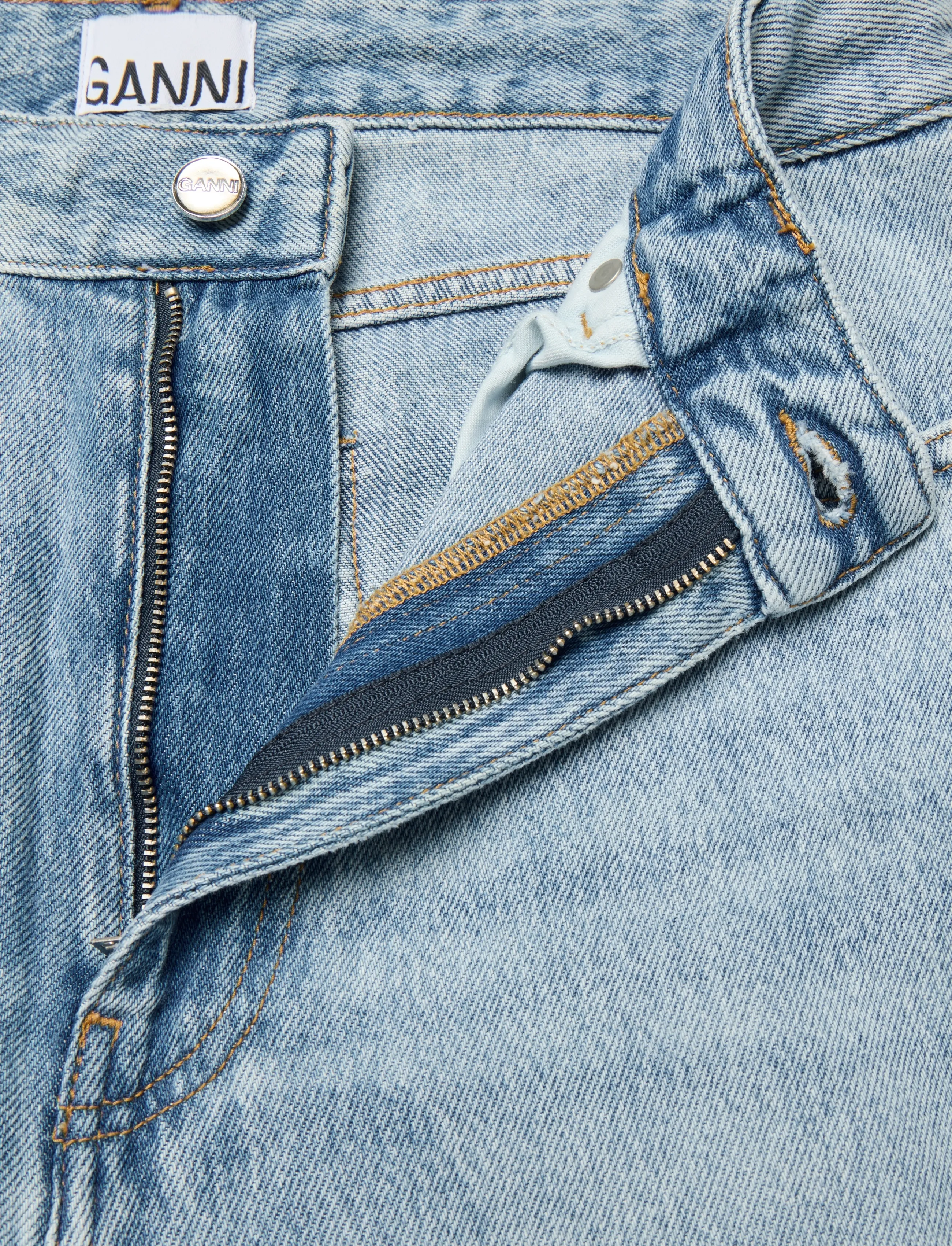 Ganni - Light Blue Baggy Wide Leg Jeans - blue - 3