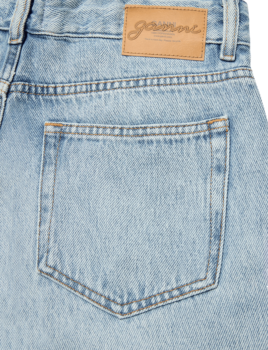 Ganni - Light Blue Baggy Wide Leg Jeans - wide leg jeans - blue - 4