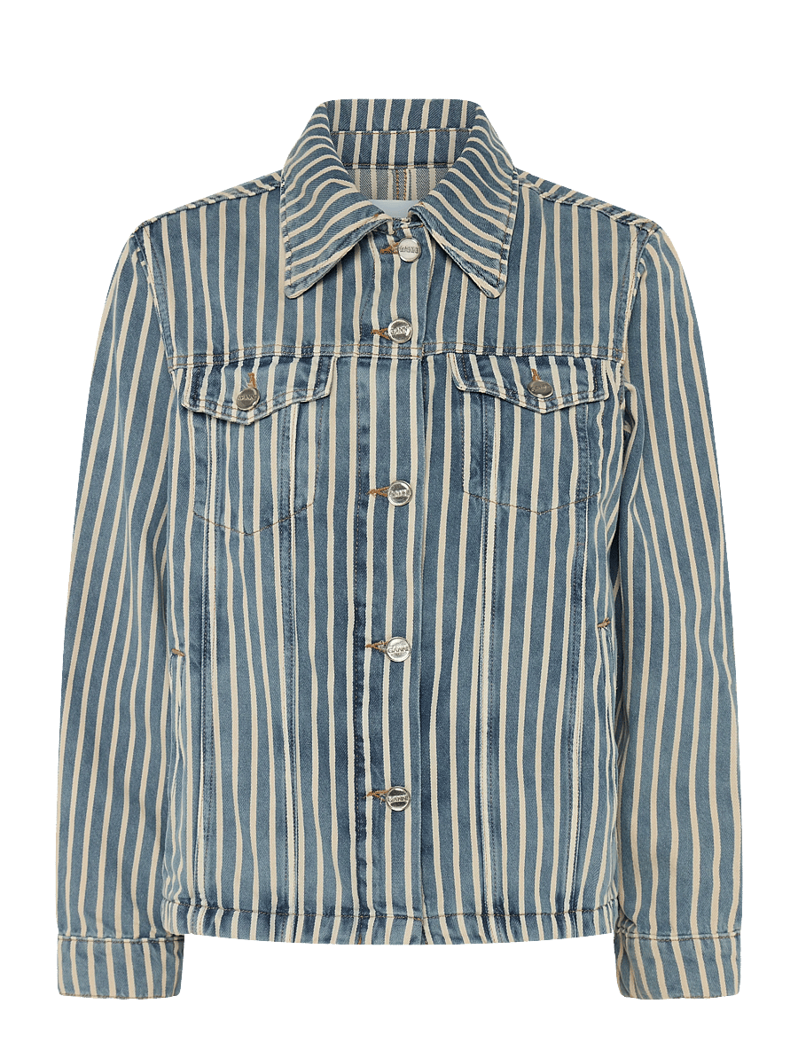 Ganni - Soft Chambray Denim Jacket - frühlingsjacken - blue - 1