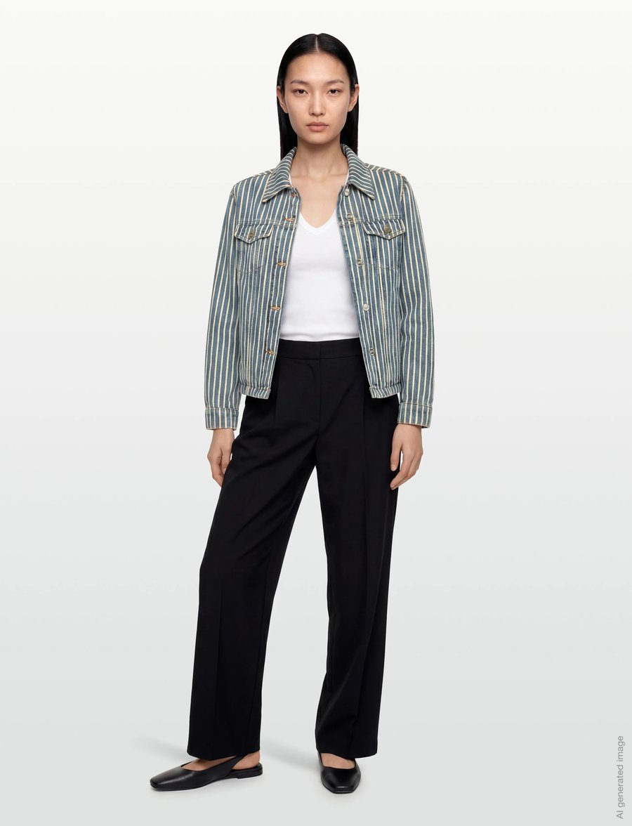 Ganni - Soft Chambray Denim Jacket - frühlingsjacken - blue - 0