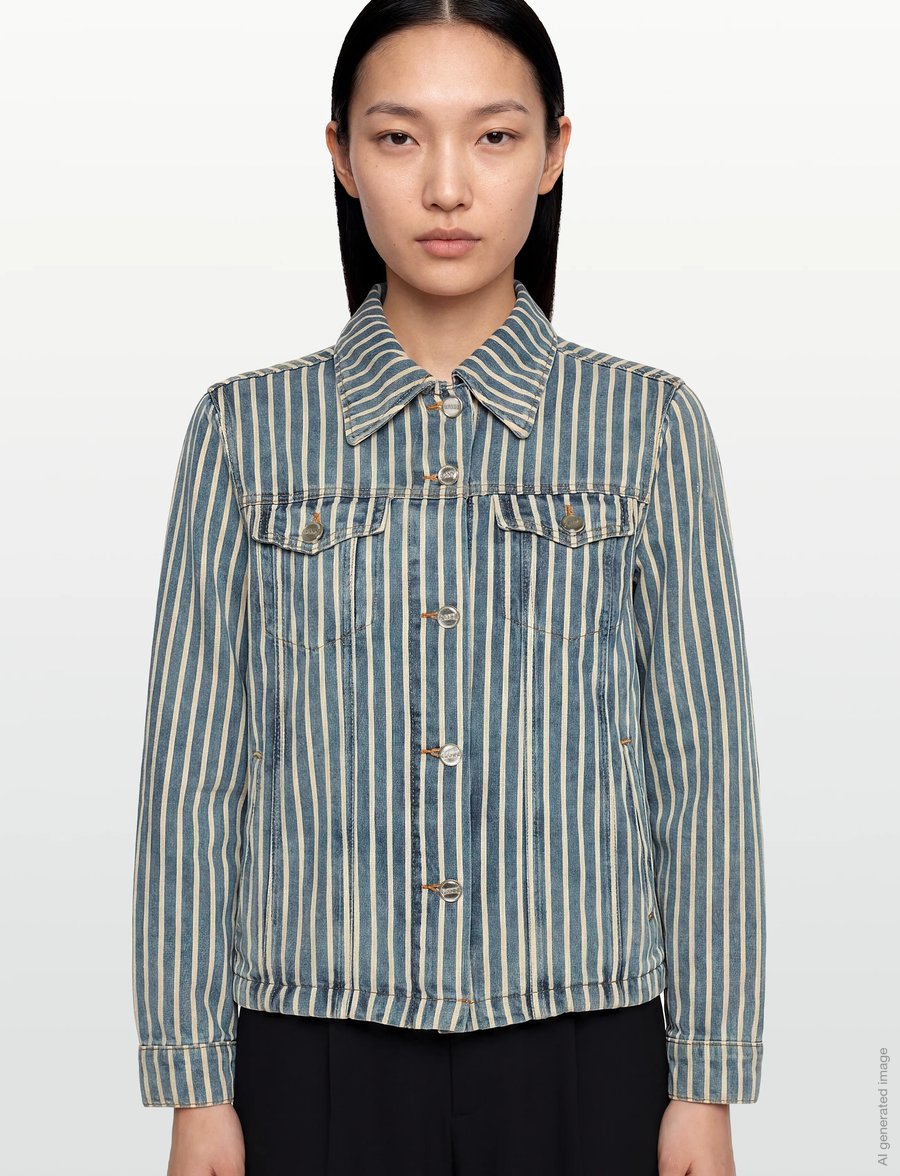 Ganni - Soft Chambray Denim Jacket - frühlingsjacken - blue - 3