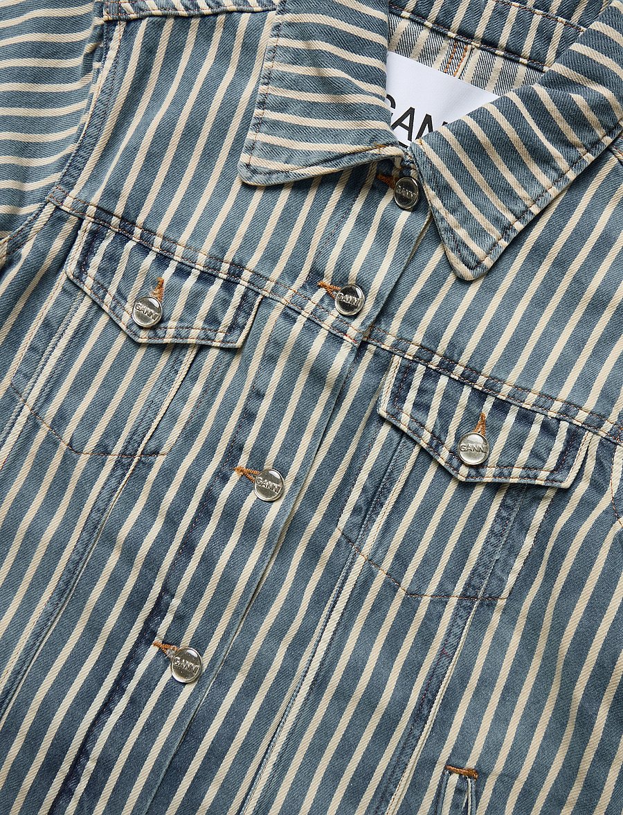 Ganni - Soft Chambray Denim Jacket - frühlingsjacken - blue - 5